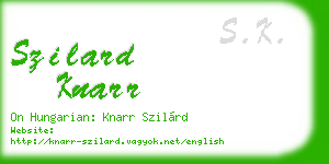 szilard knarr business card